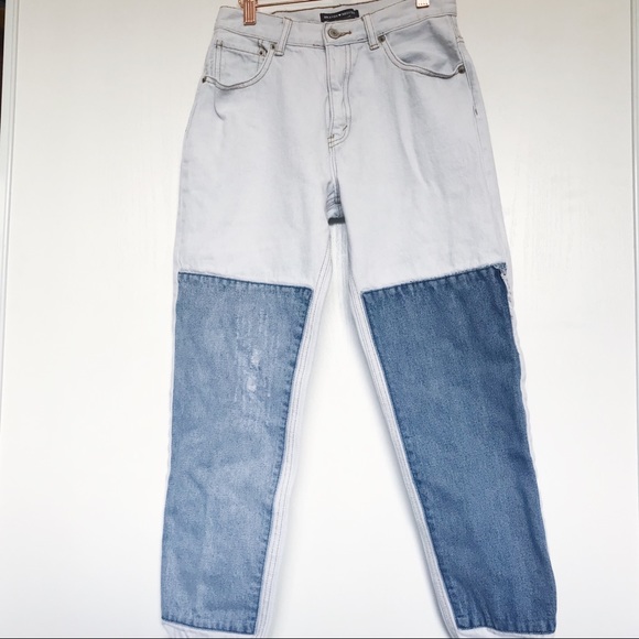 Brandy Melville Denim - Brandy Melville white patch denim Kenzo mom jeans
